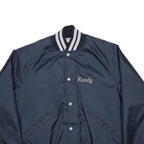 BUTWIN Mens Navy Blue Varsity Jacket L Synthetic Plain Button Closure Casual