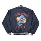 BUTWIN Mens Navy Blue Varsity Jacket L Synthetic Plain Button Closure Casual