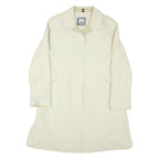 Womens Cream Button Jacket M Polyester Blend Plain Classic Regular Fit