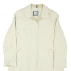 Womens Cream Button Jacket M Polyester Blend Plain Classic Regular Fit