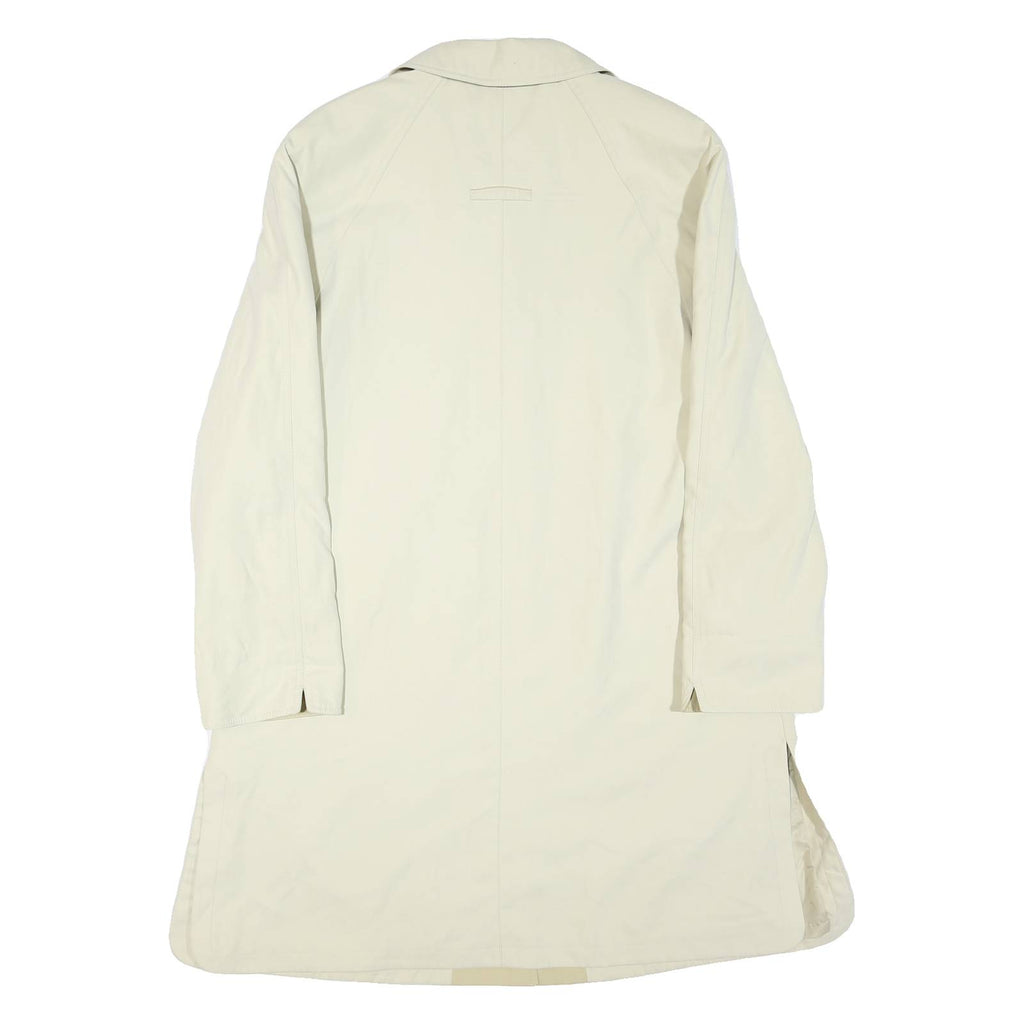 Womens Cream Button Jacket M Polyester Blend Plain Classic Regular Fit