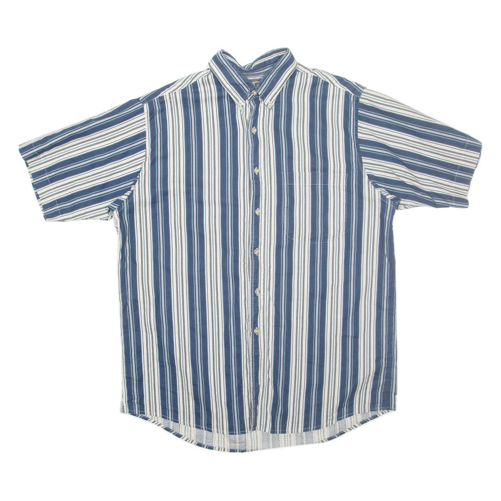 DAVID TAYLOR Mens Shirt Blue Pinstripe L