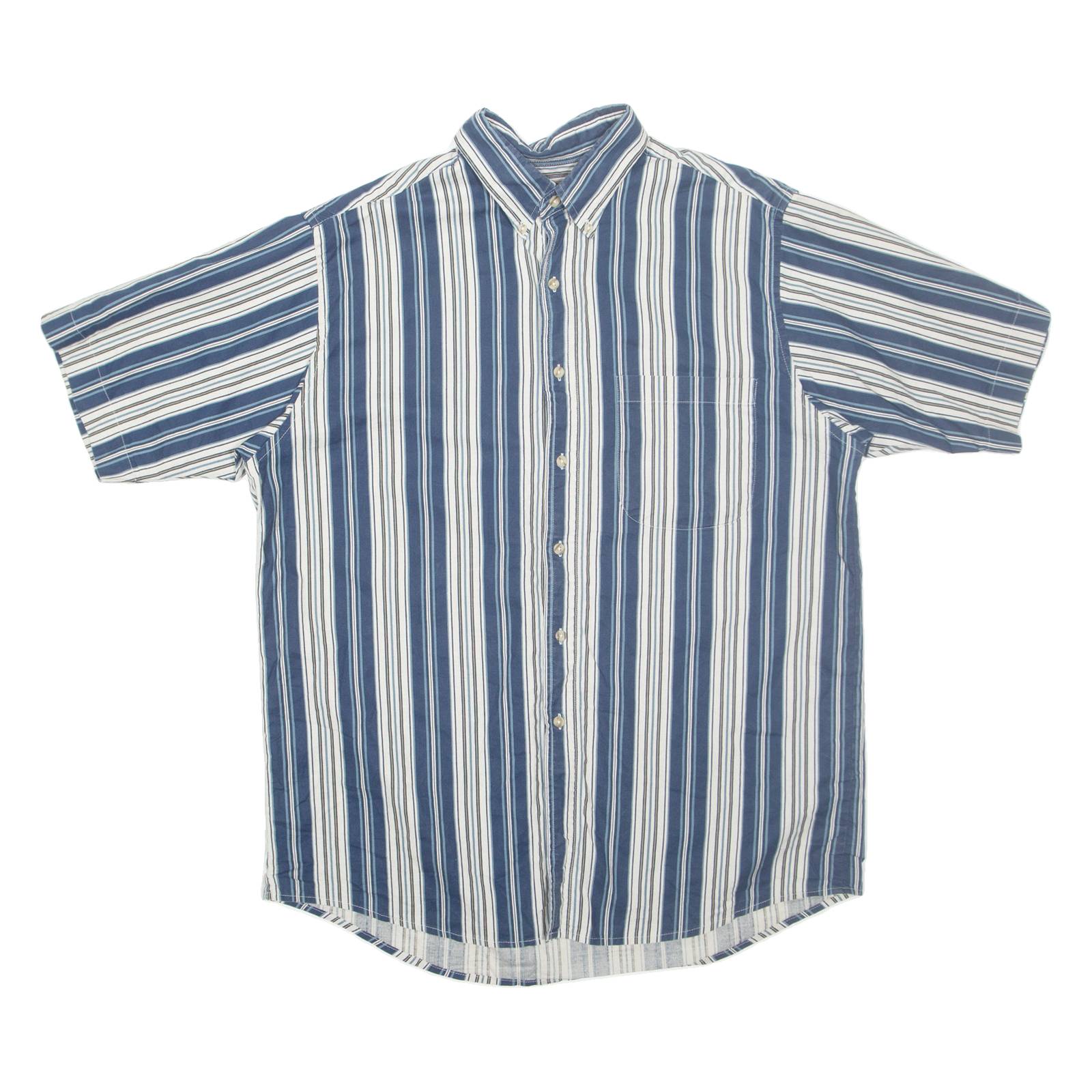 DAVID TAYLOR Mens Shirt Blue Pinstripe L