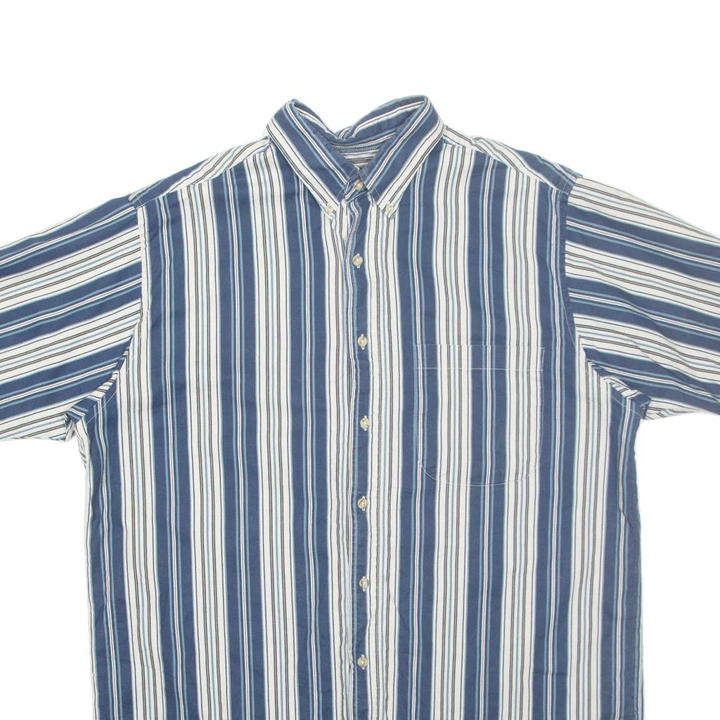 DAVID TAYLOR Mens Shirt Blue Pinstripe L
