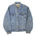 LEVI'S Mens Blue Denim Cotton Blend Jacket M Button Closure Painted Graphics