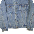 LEVI'S Mens Blue Denim Cotton Blend Jacket M Button Closure Painted Graphics