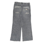 XIALONG Mens Relaxed Cotton Blend Jeans W30 L27 Grey Patchwork Zip Closure