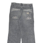 XIALONG Mens Relaxed Cotton Blend Jeans W30 L27 Grey Patchwork Zip Closure