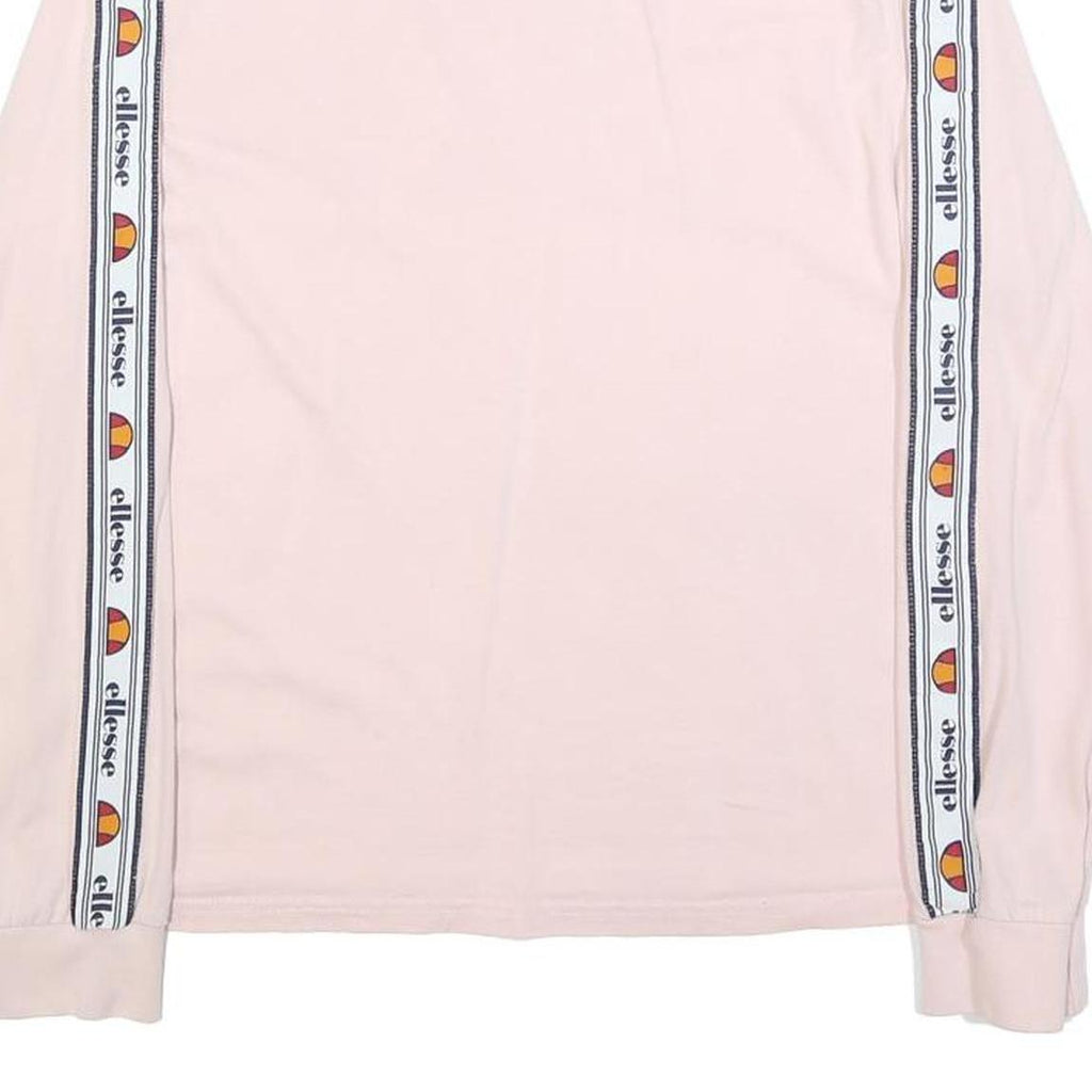 ELLESSE Womens Pink Long Sleeve Crew Neck Logo Print UK 14 Casual Cotton Blend