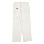 DICKIES Mens Relaxed White Cotton Blend Denim W30 L29 Workwear Carpenter Pants