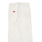 DICKIES Mens Relaxed White Cotton Blend Denim W30 L29 Workwear Carpenter Pants