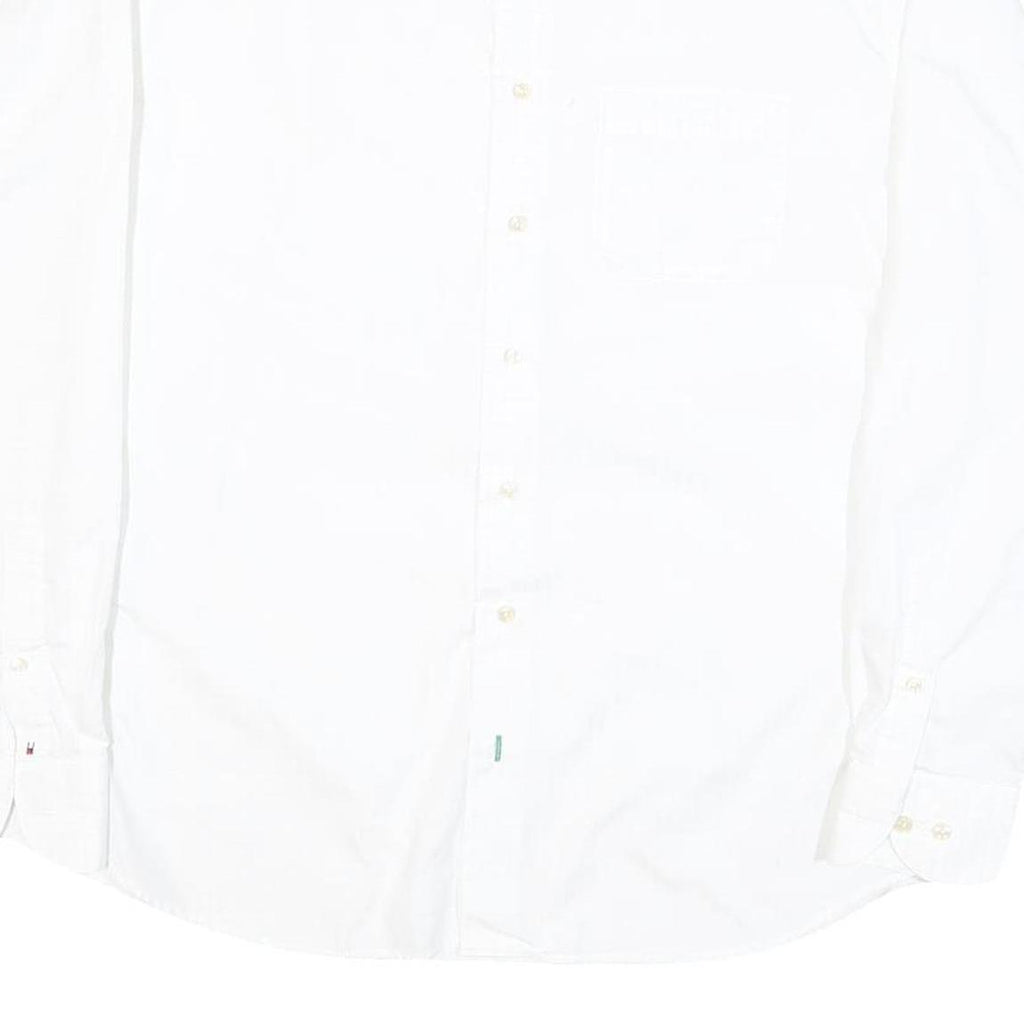 TOMMY HILFIGER Mens White Cotton Blend Shirt Long Sleeve Button Collar L