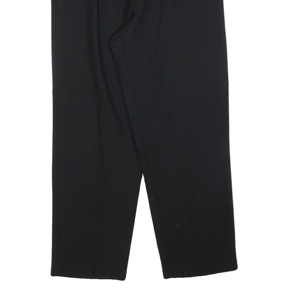 DONNY BROOK Womens Wool Black Relaxed Straight Trousers W32 L30 Smart Comfort