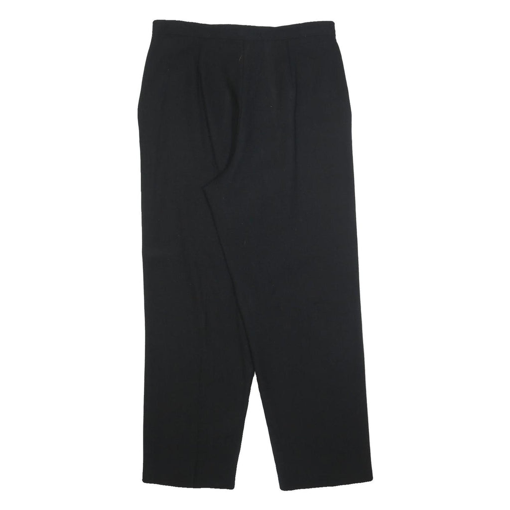 DONNY BROOK Womens Wool Black Relaxed Straight Trousers W32 L30 Smart Comfort