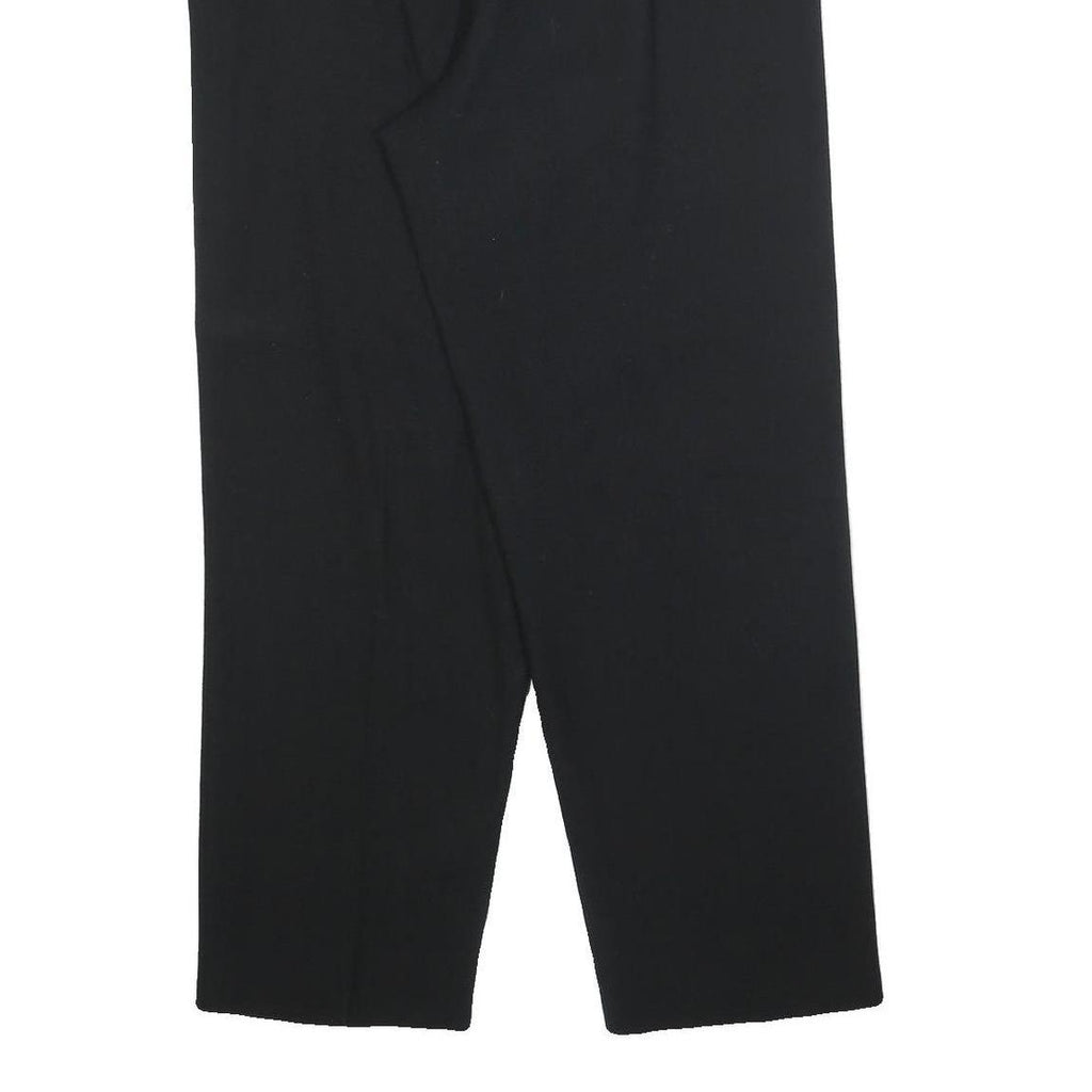 DONNY BROOK Womens Wool Black Relaxed Straight Trousers W32 L30 Smart Comfort