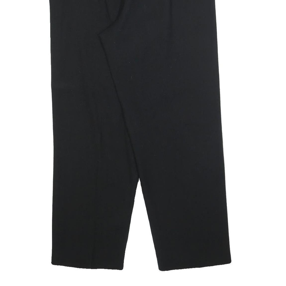 DONNY BROOK Womens Wool Black Relaxed Straight Trousers W32 L30 Smart Comfort