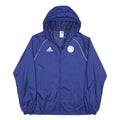 ADIDAS Mens Blue Zip Jacket M Polyester Blend Hooded Plain Sportswear