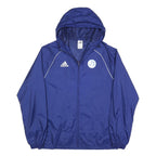 ADIDAS Mens Blue Zip Jacket M Polyester Blend Hooded Plain Sportswear