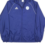 ADIDAS Mens Blue Zip Jacket M Polyester Blend Hooded Plain Sportswear