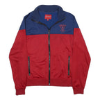 GUESS Mens Blue & Red Classic Jacket M Polyester Zip Logo Casual