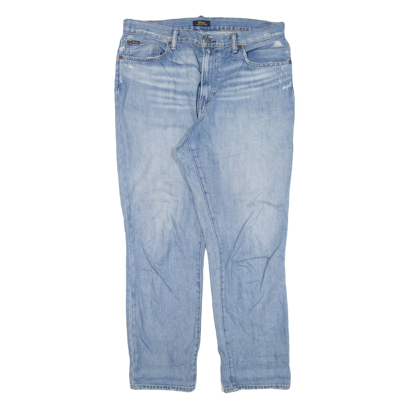 POLO RALPH LAUREN Distressed Mens Jeans Blue Relaxed Tapered W34 L27