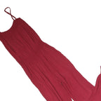 CHICOREE Womens Maroon Playsuit Cotton Blend XS Sleeveless Elastic Waist Casual