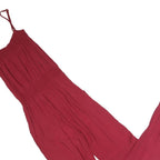 CHICOREE Womens Maroon Playsuit Cotton Blend XS Sleeveless Elastic Waist Casual