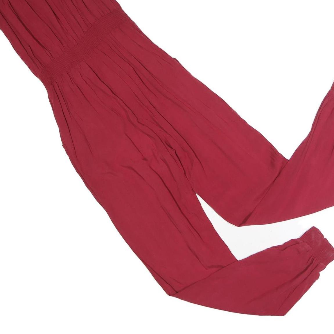 CHICOREE Womens Maroon Playsuit Cotton Blend XS Sleeveless Elastic Waist Casual