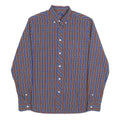 FRED PERRY Mens Blue Red Plaid Shirt S Classic Button-Down Collar Cotton Blend
