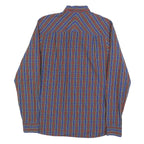 FRED PERRY Mens Blue Red Plaid Shirt S Classic Button-Down Collar Cotton Blend