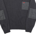 PROTECTAS Mens Grey Utility Fashion Jumper Patch Crew Neck Basic Knit S Workwear