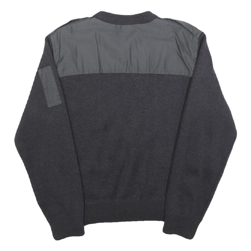 PROTECTAS Mens Grey Utility Fashion Jumper Patch Crew Neck Basic Knit S Workwear