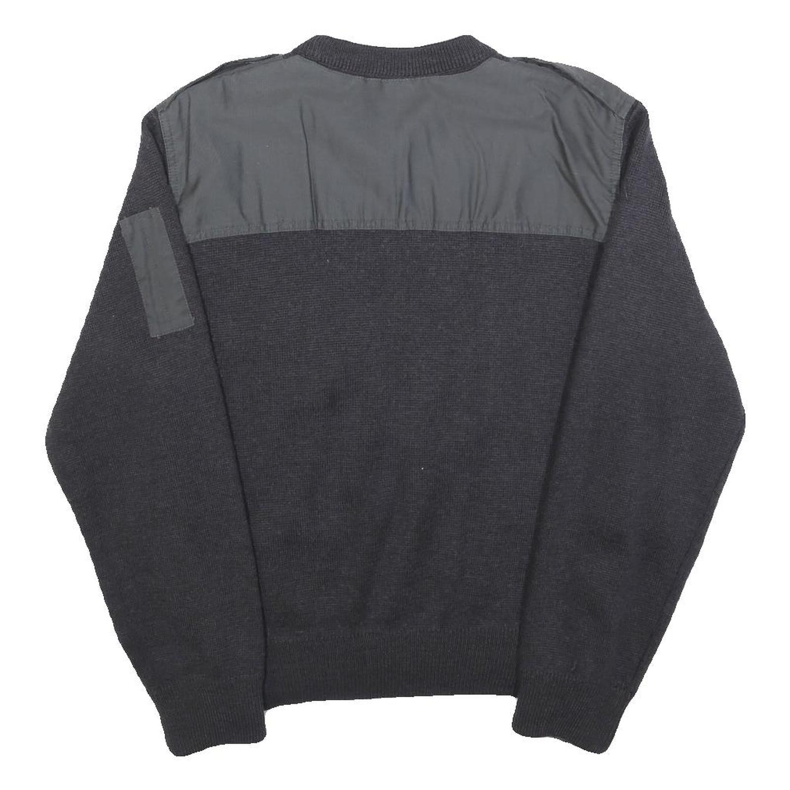 PROTECTAS Mens Grey Utility Fashion Jumper Patch Crew Neck Basic Knit S Workwear