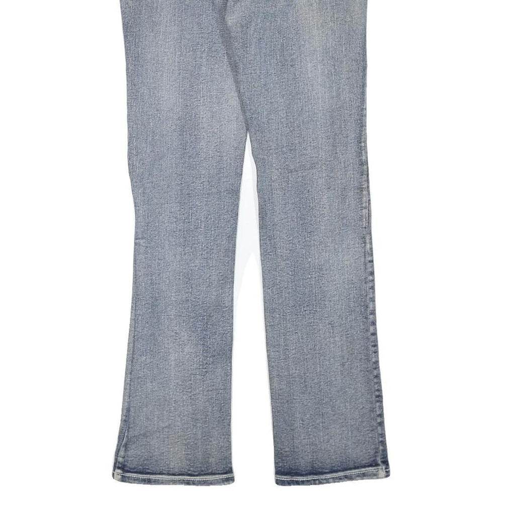 Womens Regular Fit Blue Denim Jeans W32 L32 Embroidered Back Pockets Zip Closure