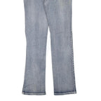 Womens Regular Fit Blue Denim Jeans W32 L32 Embroidered Back Pockets Zip Closure