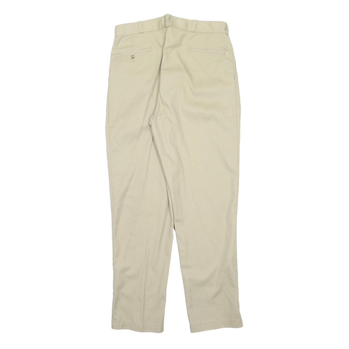 DICKIES Mens Polyester Blend Beige Regular Straight Trousers W36 L34 Smart