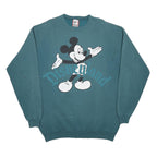 DISNEY Mens Blue Cotton Blend Crew Neck One Size Mickey Mouse Sweatshirt