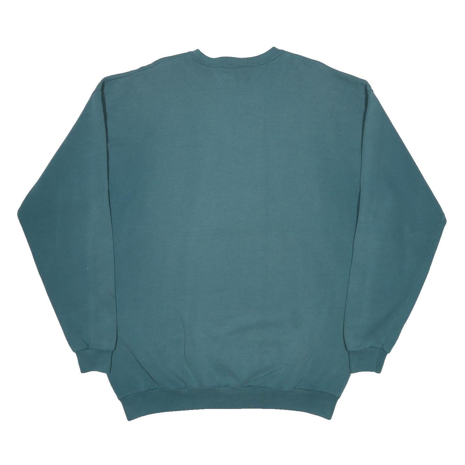 DISNEY Mens Blue Cotton Blend Crew Neck One Size Mickey Mouse Sweatshirt