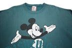 DISNEY Mens Blue Cotton Blend Crew Neck One Size Mickey Mouse Sweatshirt