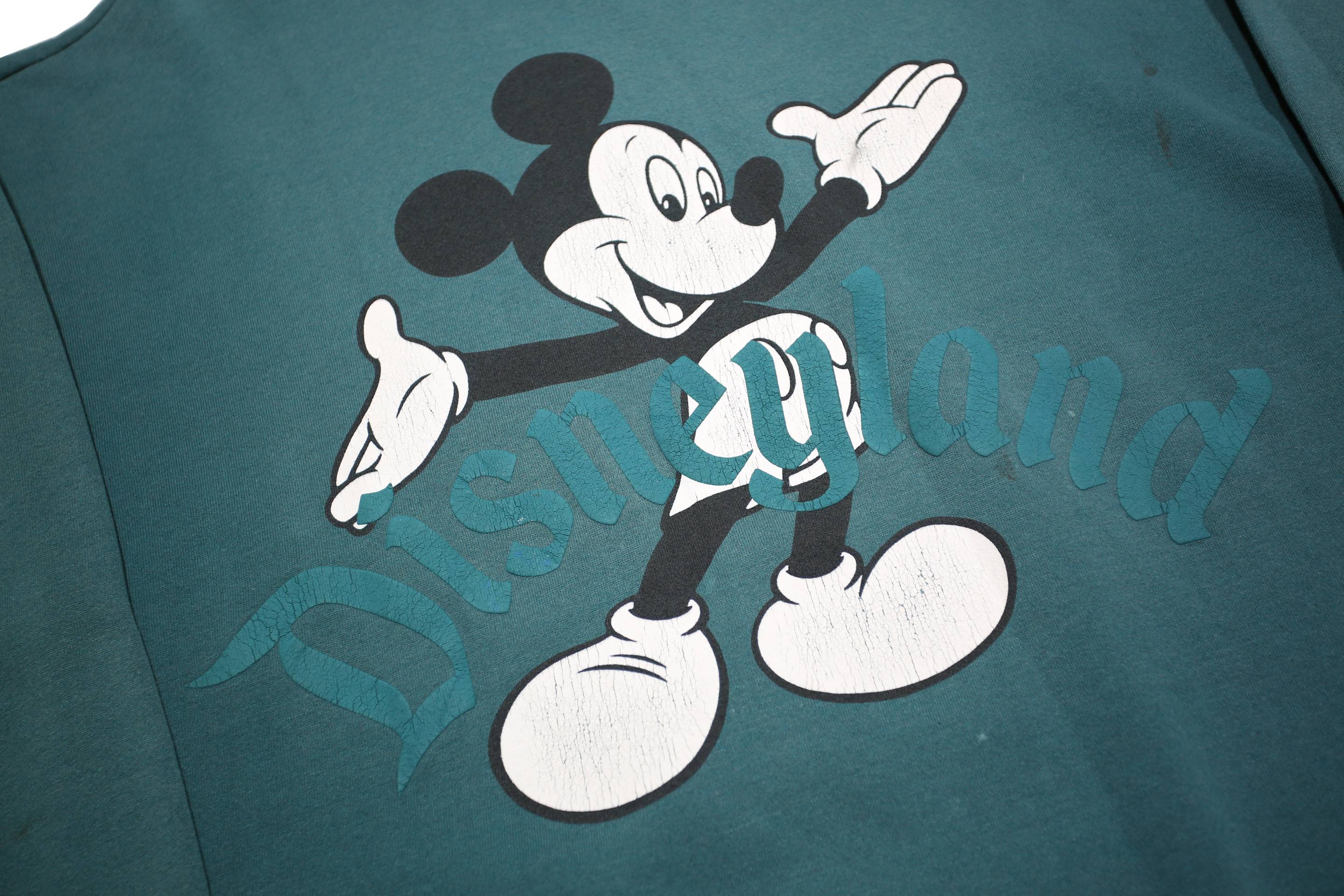DISNEY Mens Blue Cotton Blend Crew Neck One Size Mickey Mouse Sweatshirt
