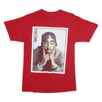 POETIC JUSTICE Mens Red Graphic T-Shirt M Short Sleeve Crew Neck Urban Style