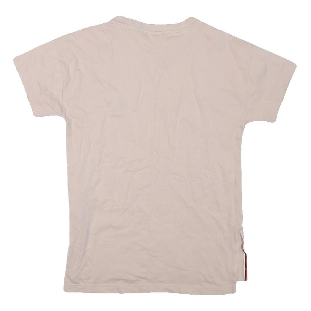 REEBOK Womens Beige Graphic T-Shirt M Short Sleeve Crew Neck Cotton Blend