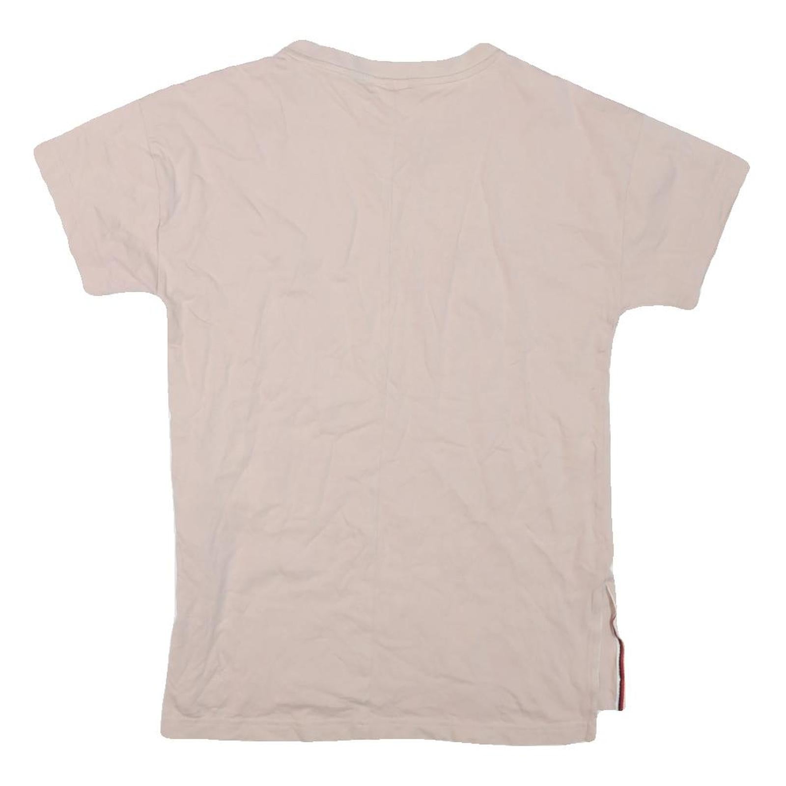 REEBOK Womens Beige Graphic T-Shirt M Short Sleeve Crew Neck Cotton Blend