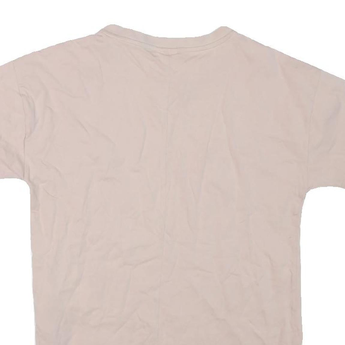 REEBOK Womens Beige Graphic T-Shirt M Short Sleeve Crew Neck Cotton Blend