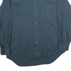 BUGLE BOY Mens Blue Cotton Shirt M Long Sleeve Button Down Casual Workwear