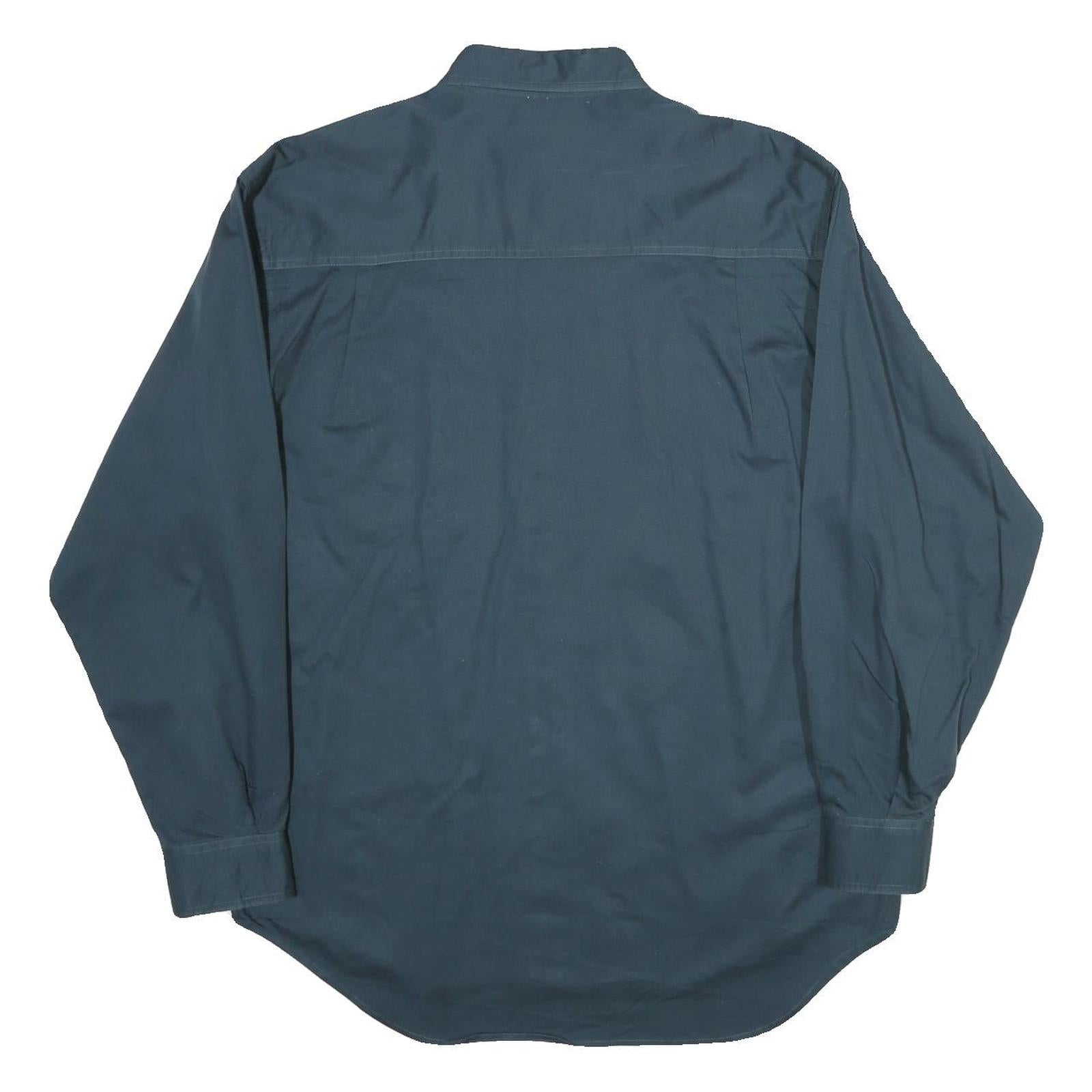 BUGLE BOY Mens Blue Cotton Shirt M Long Sleeve Button Down Casual Workwear