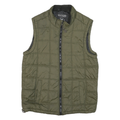 MACHINE Mens Green Quilted Jacket S Polyester Blend Sleeveless Zip Puffer Style