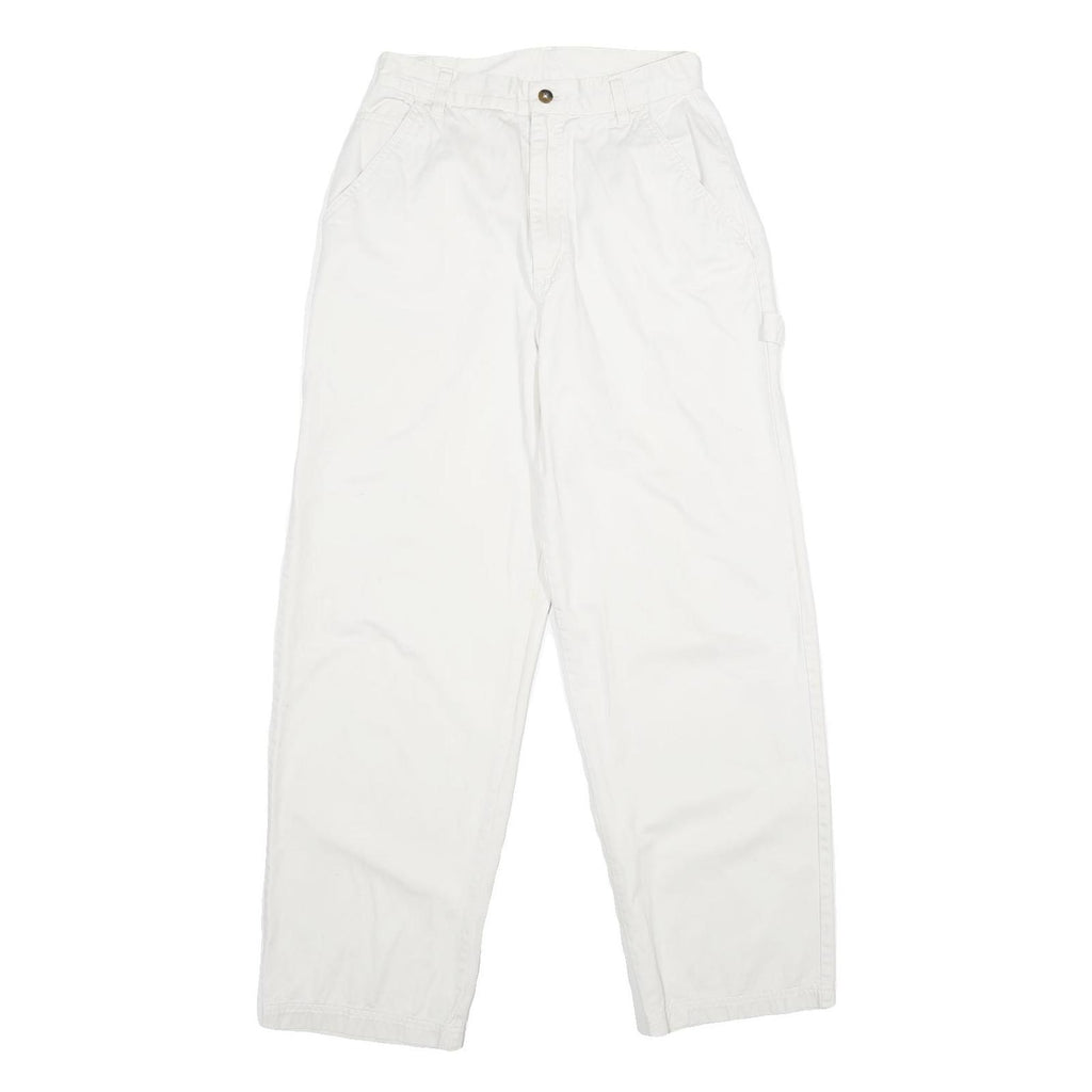 CAROLINA BLUES Womens Cotton White Classic Straight Trousers W26 L29 Casual