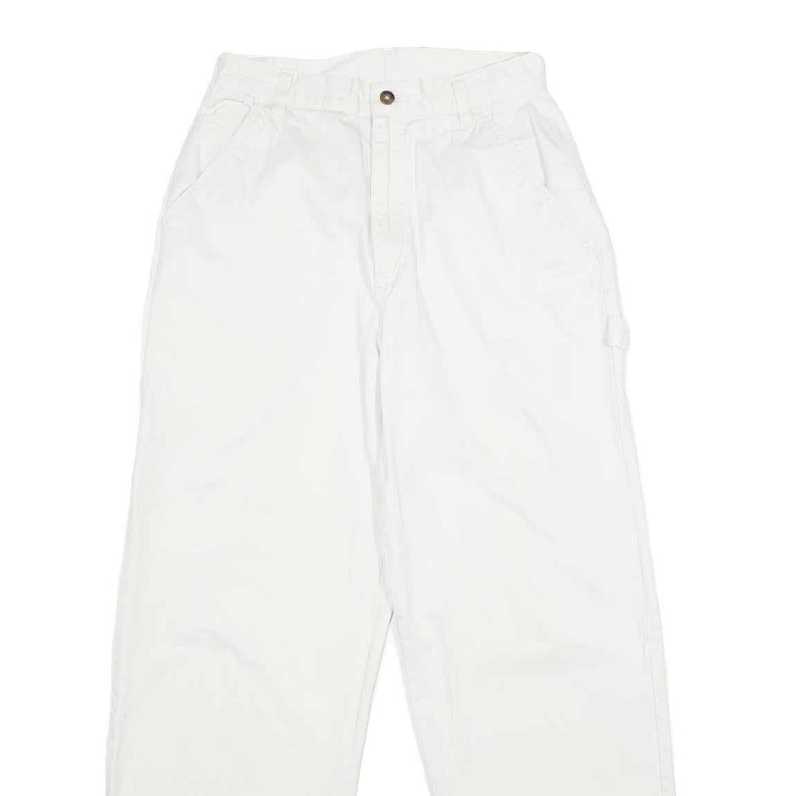 CAROLINA BLUES Womens Cotton White Classic Straight Trousers W26 L29 Casual