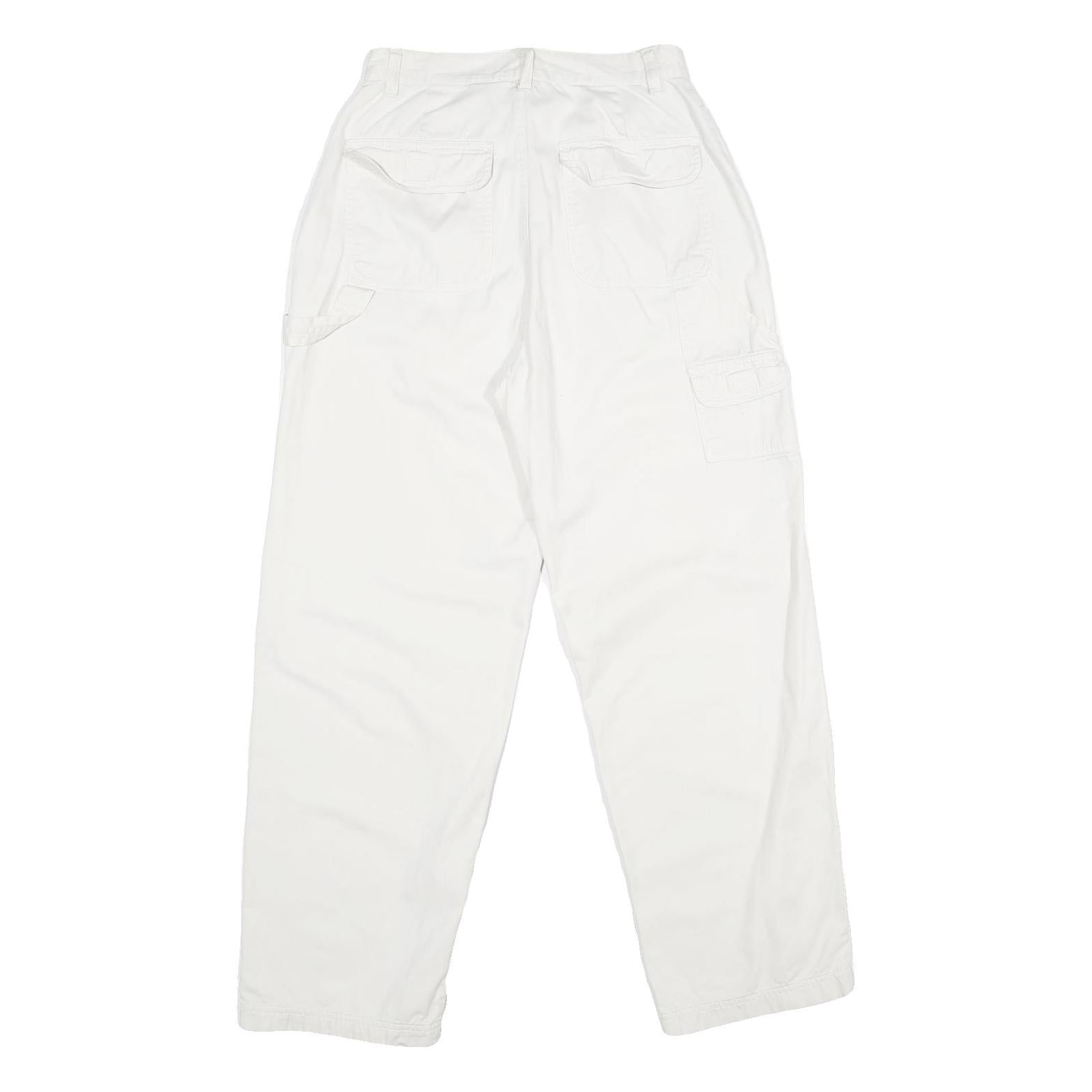 CAROLINA BLUES Womens Cotton White Classic Straight Trousers W26 L29 Casual